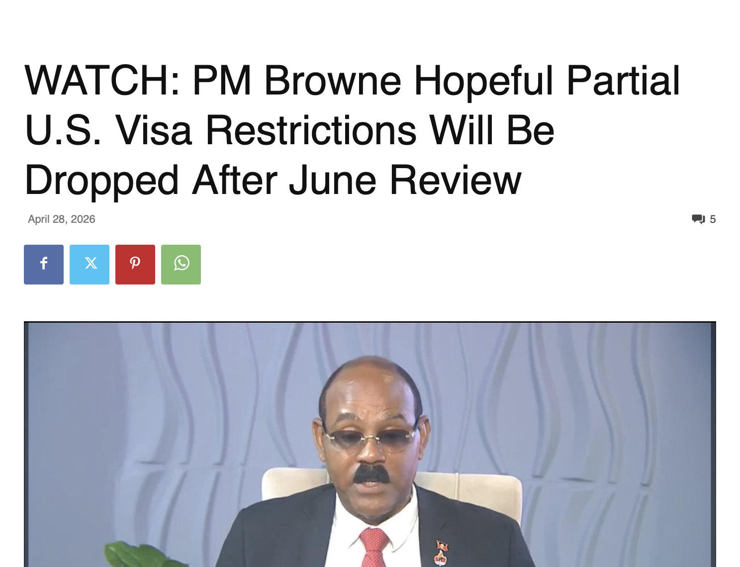 Deflection: Browne blames U.S. State Department for ‘false premise’ in restricting visas