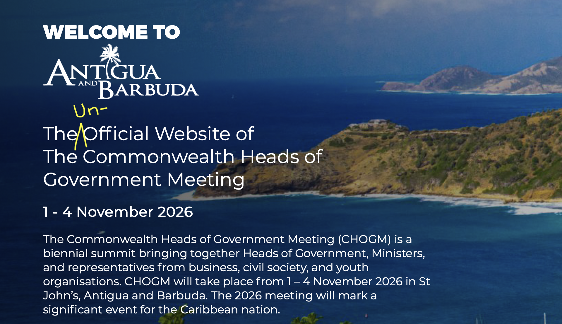 Gaston Browne Crime Family page is now the unofficial website of CHOGM26